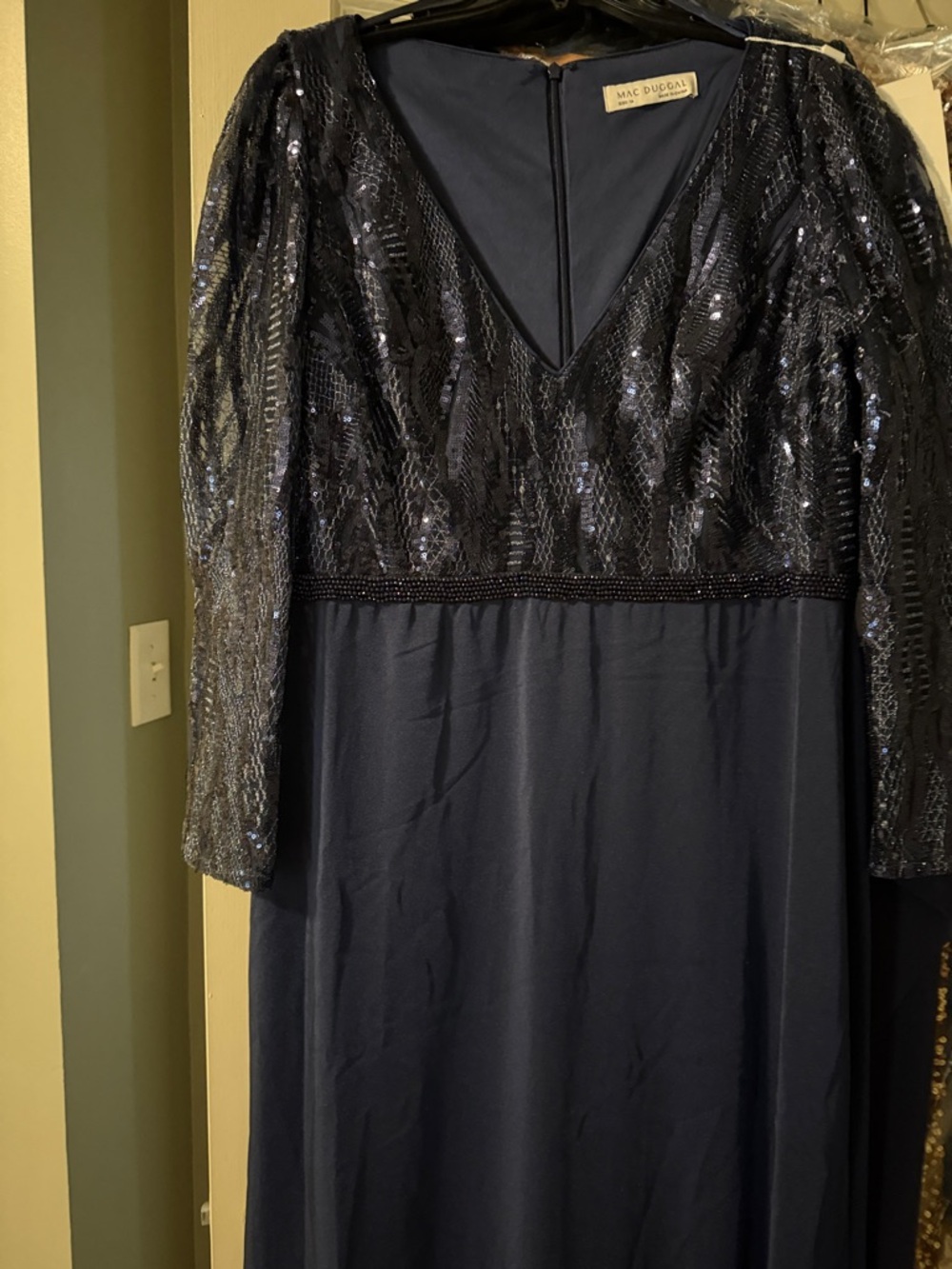 Elegant Navy Evening Gown